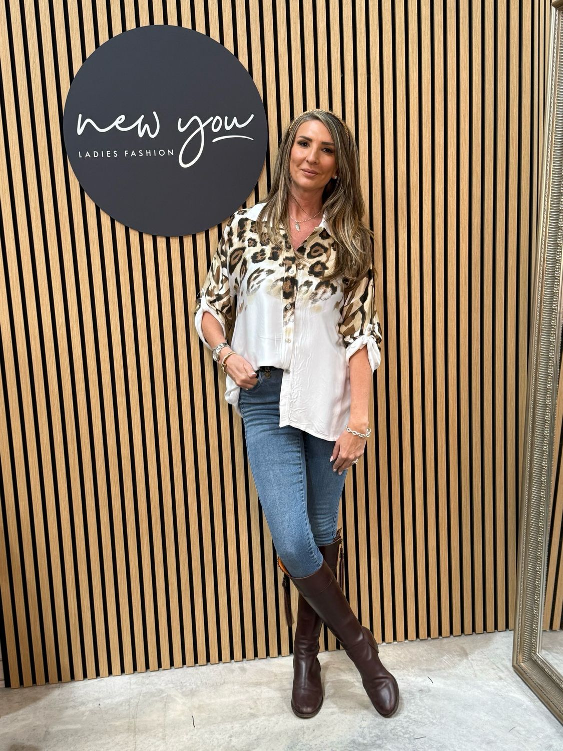 Animal Print Satin Shirt