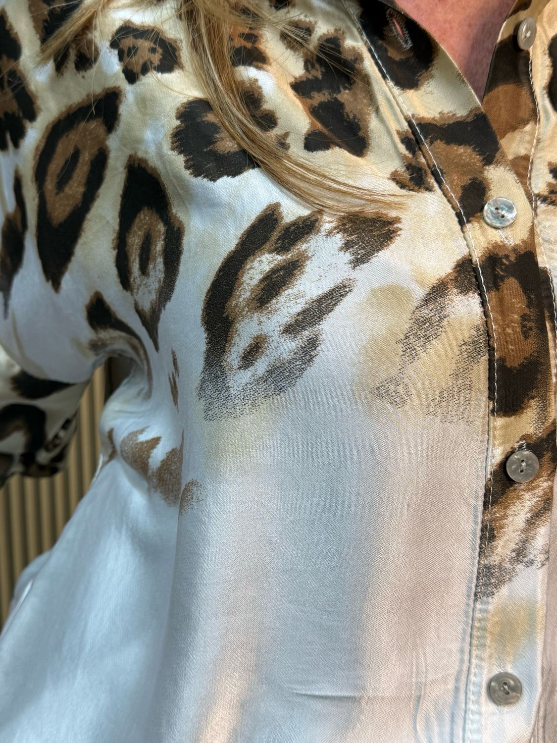 Animal Print Satin Shirt