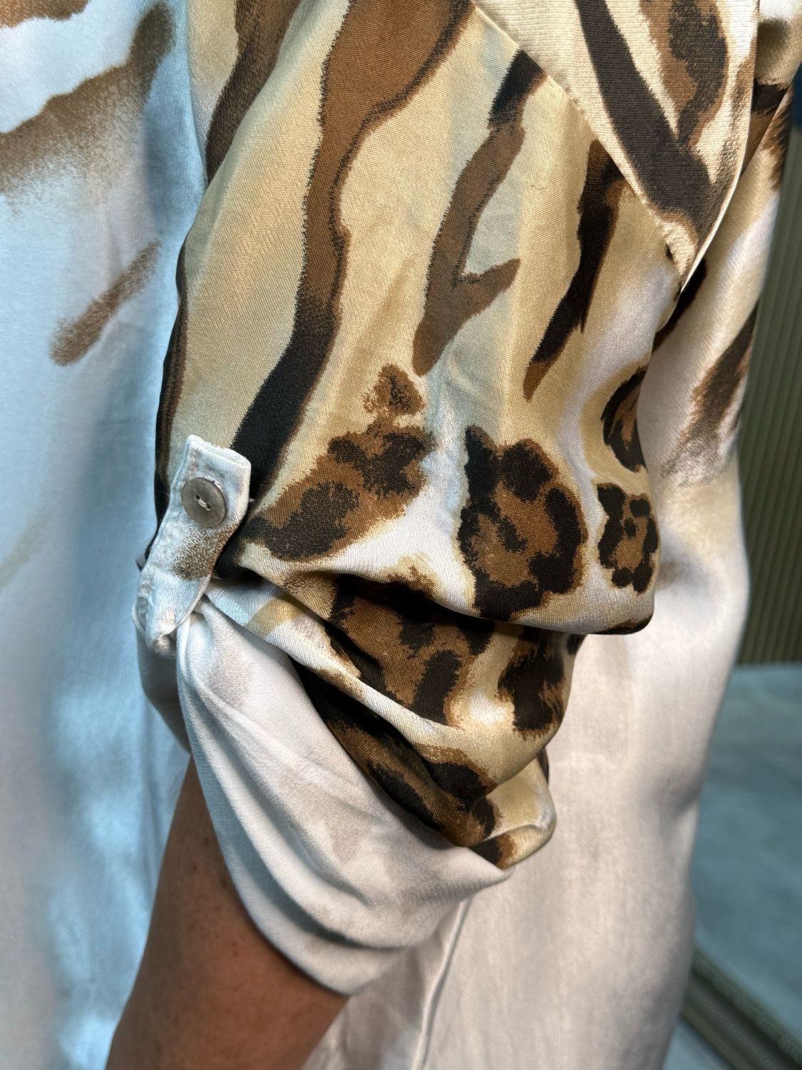 Animal Print Satin Shirt