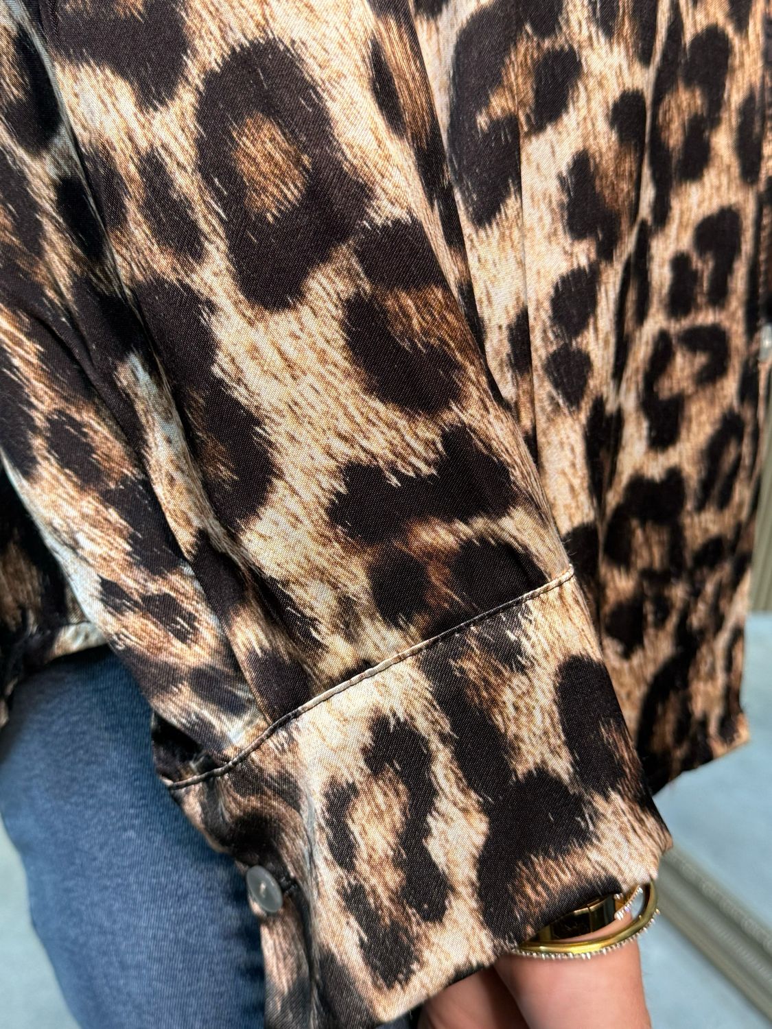 Leopard Print Satin Shirt
