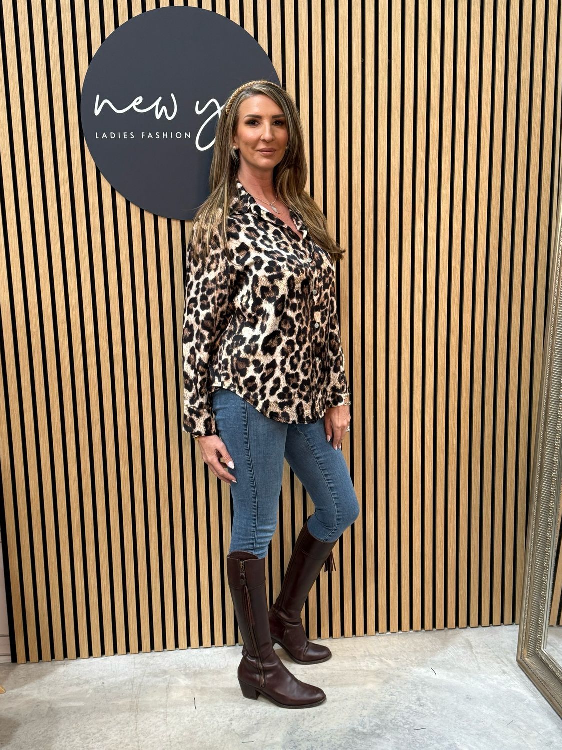 Leopard Print Satin Shirt
