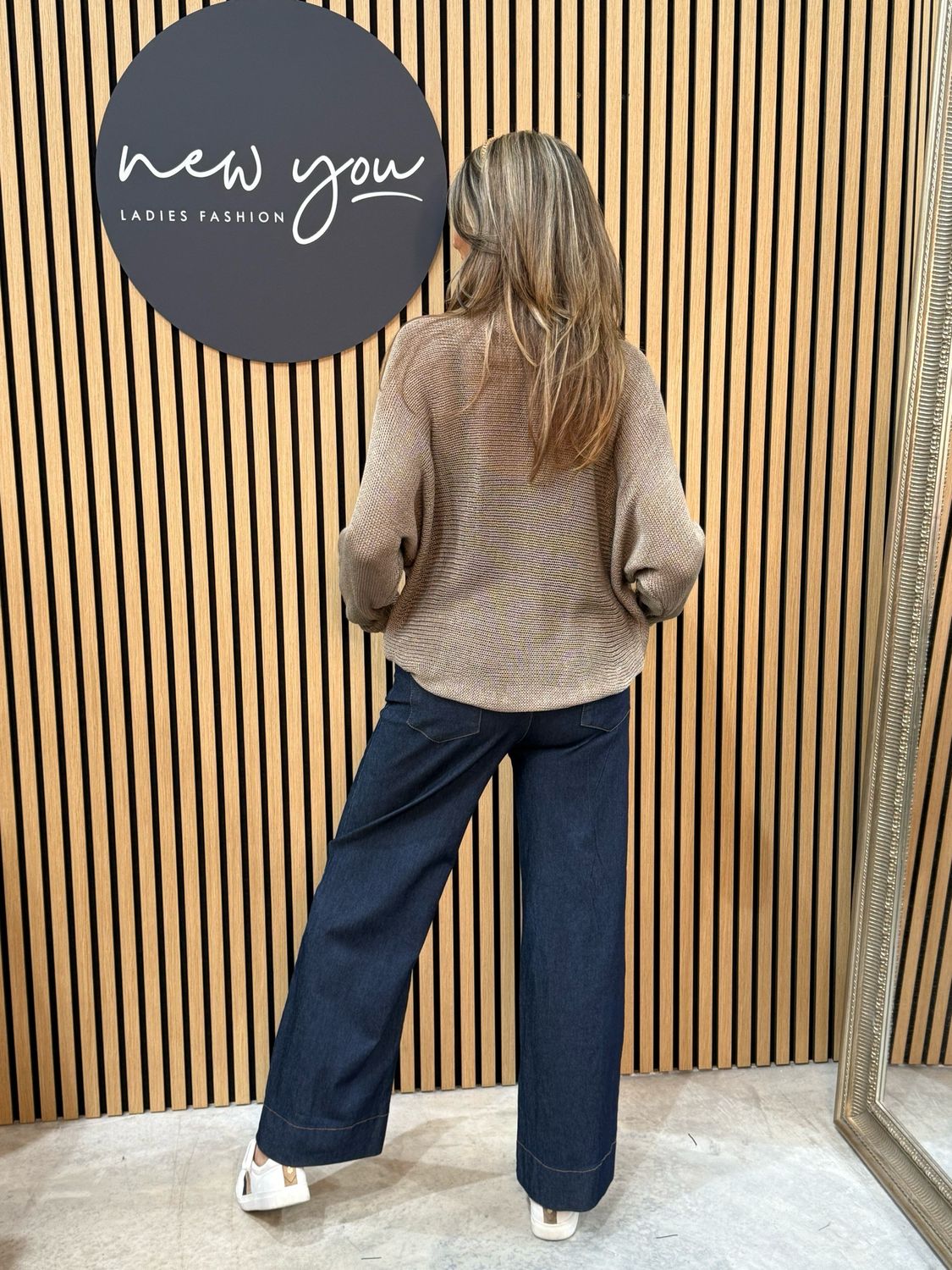 Wide Leg Denim Trousers