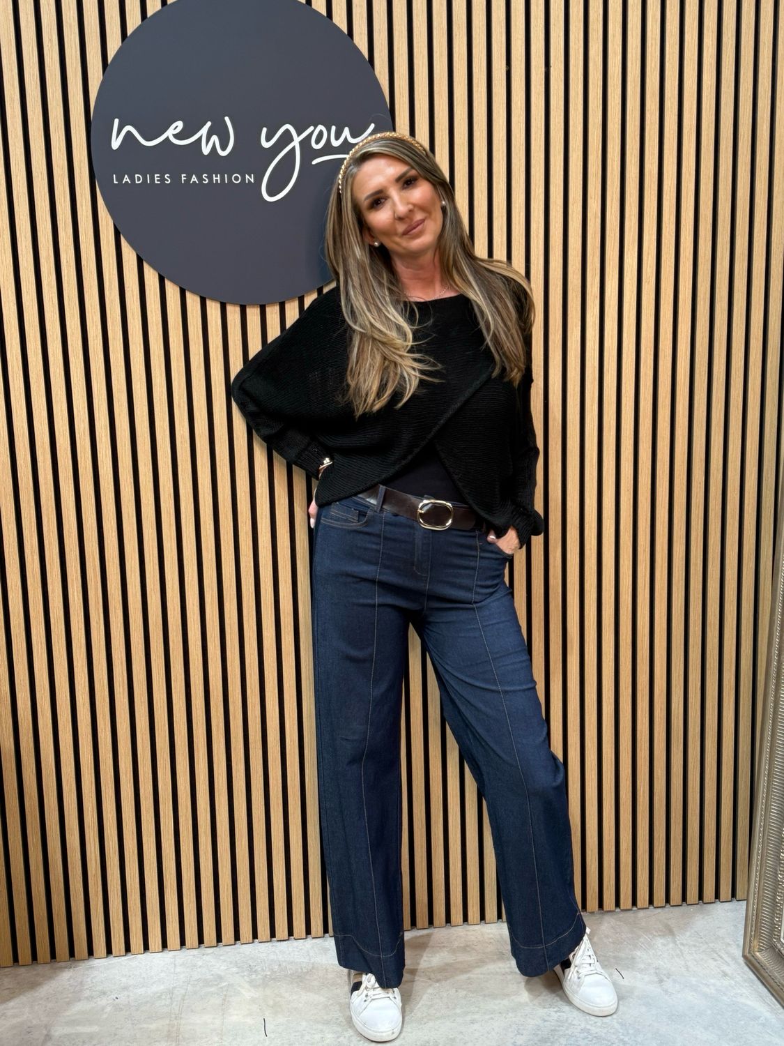 Wide Leg Denim Trousers