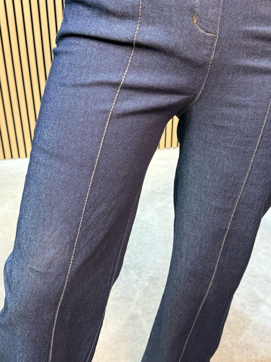 Wide Leg Denim Trousers