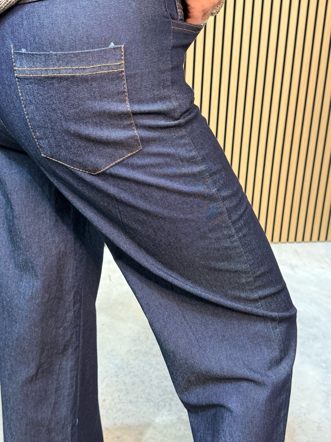 Wide Leg Denim Trousers