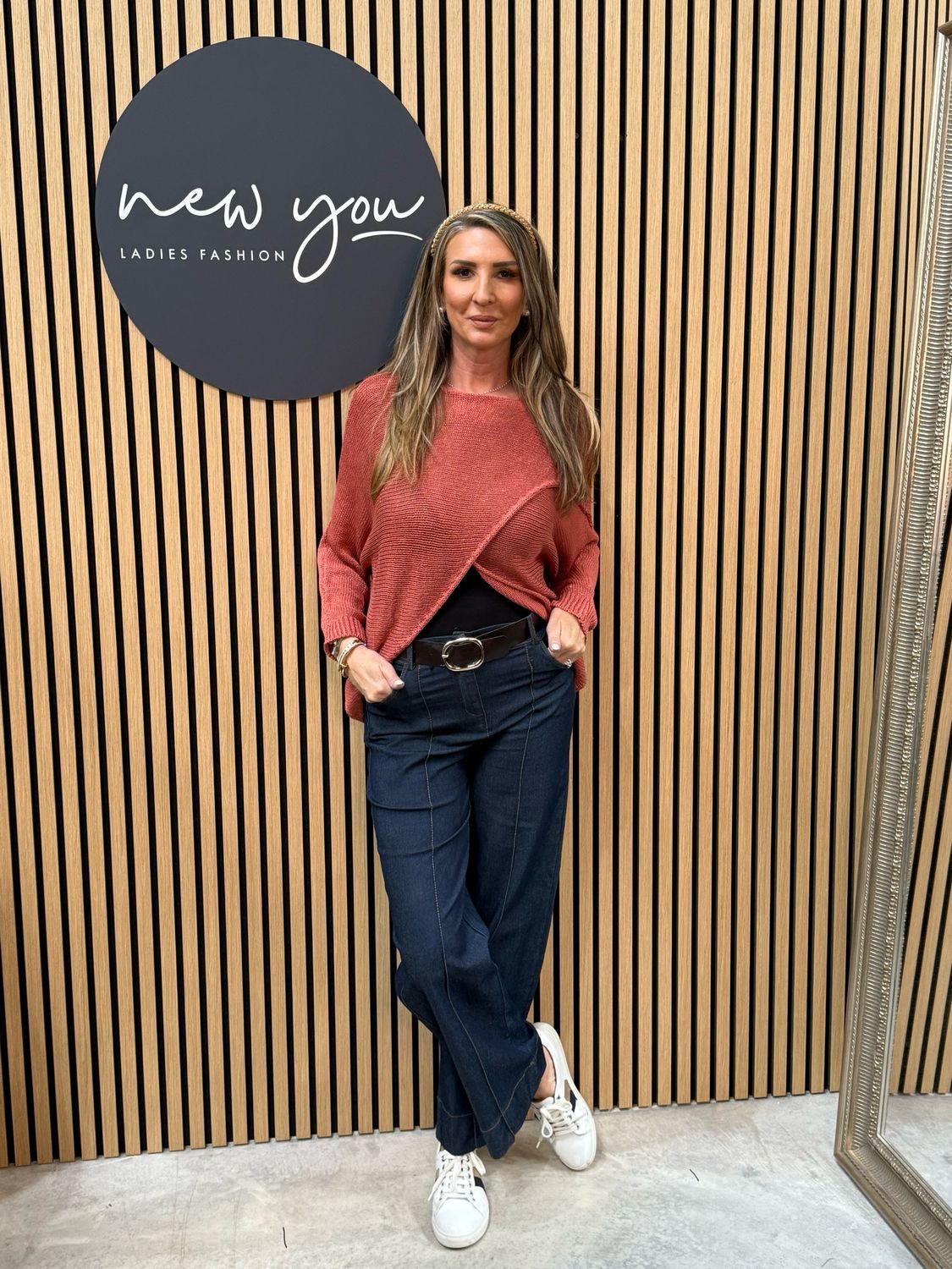Italian Knit Overlap Jumper - Coral