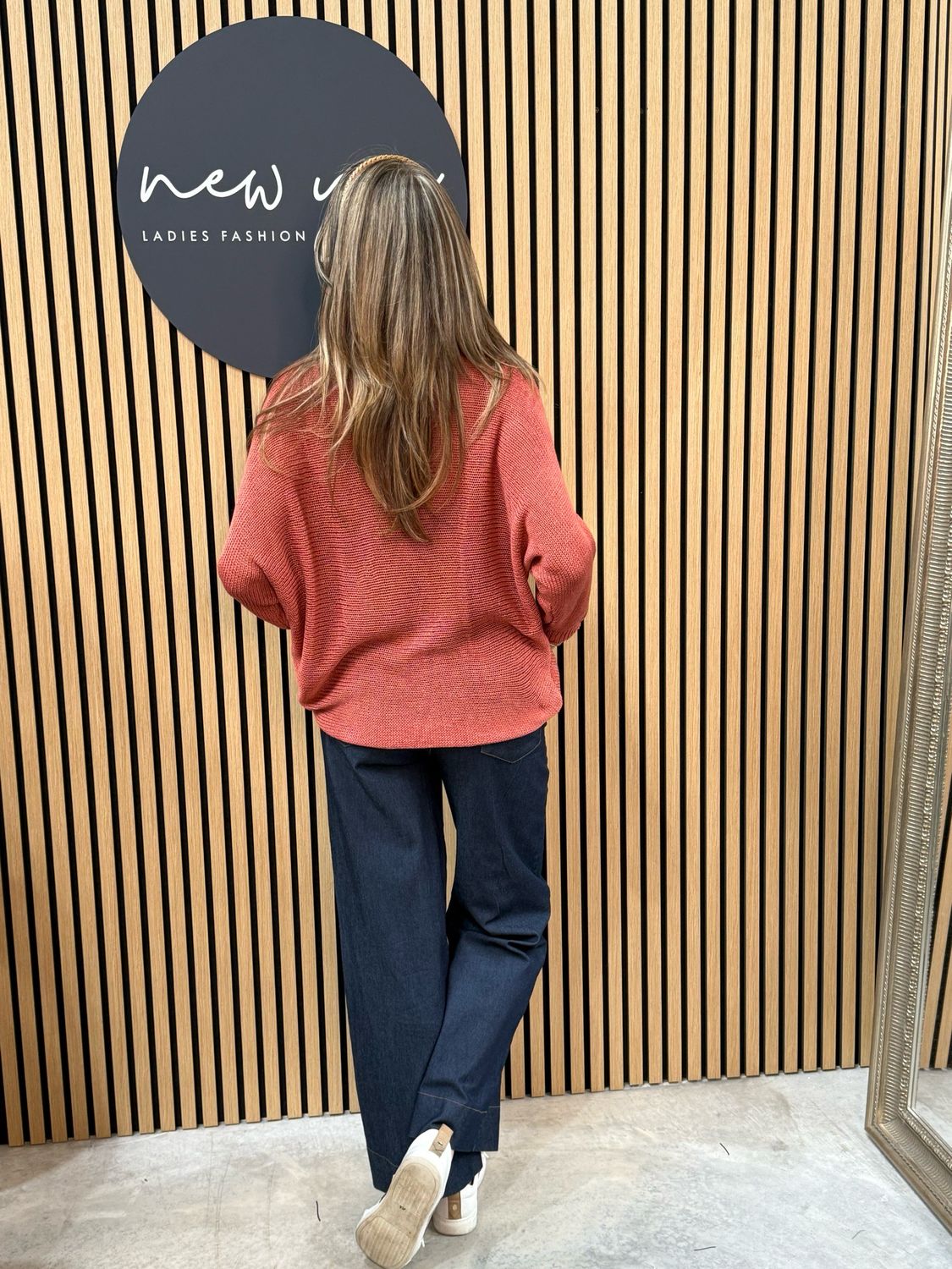 Italian Knit Overlap Jumper - Coral