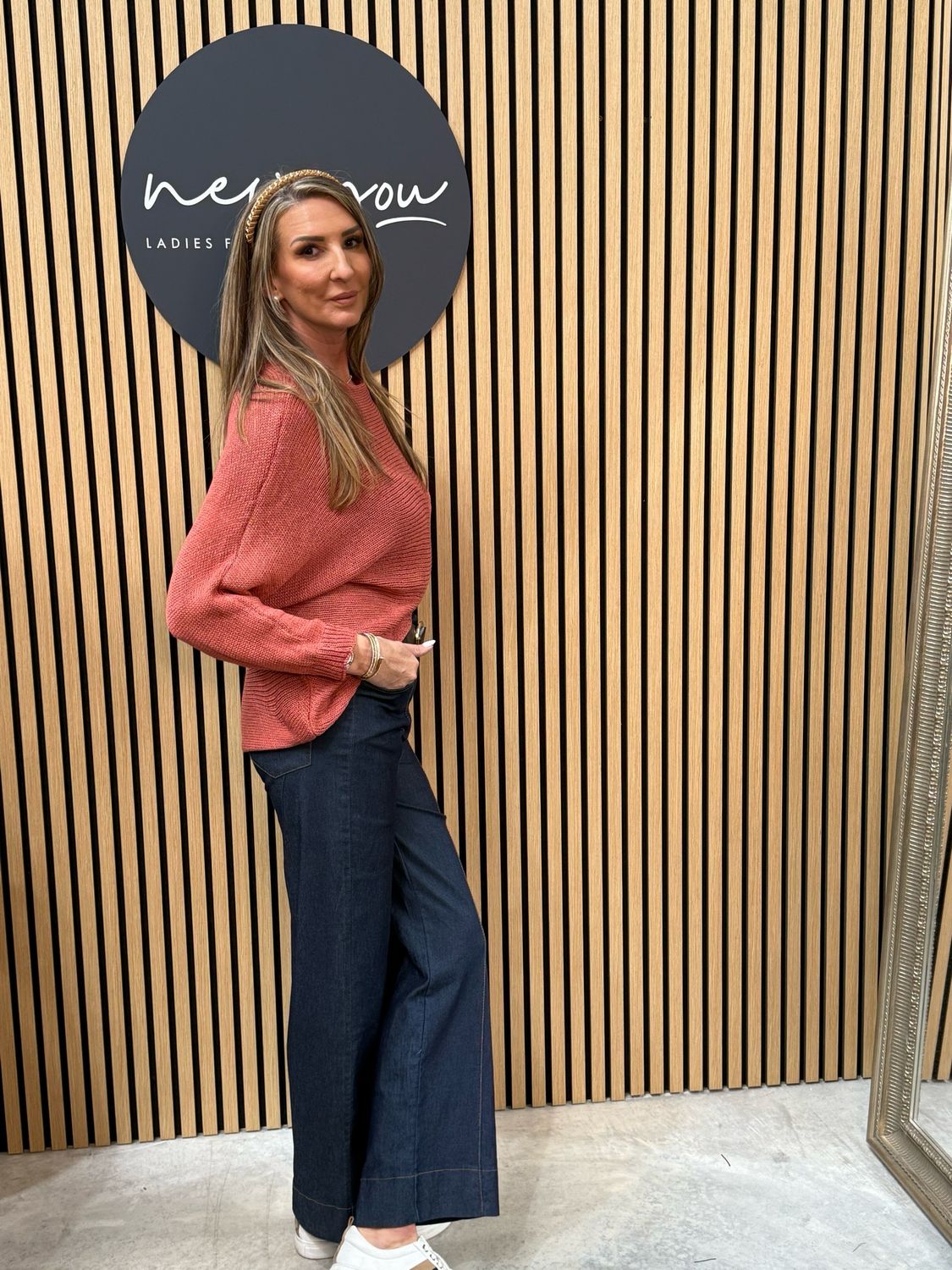 Italian Knit Overlap Jumper - Coral