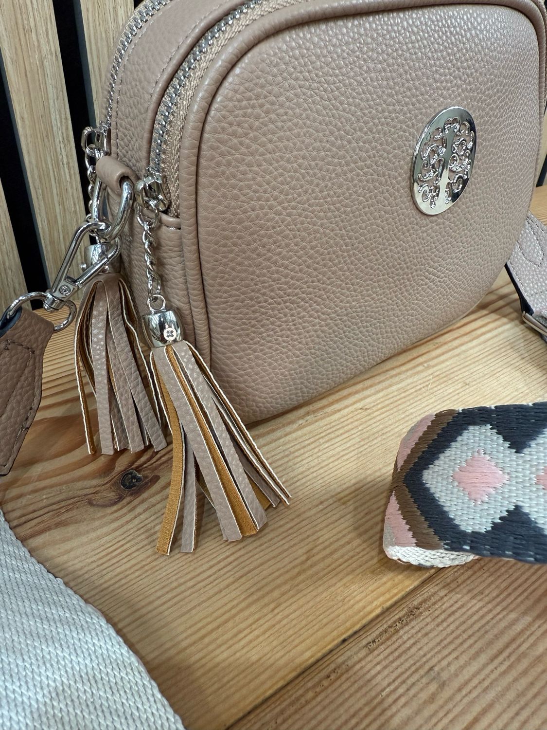 Cross Body Camera Bag- Beige