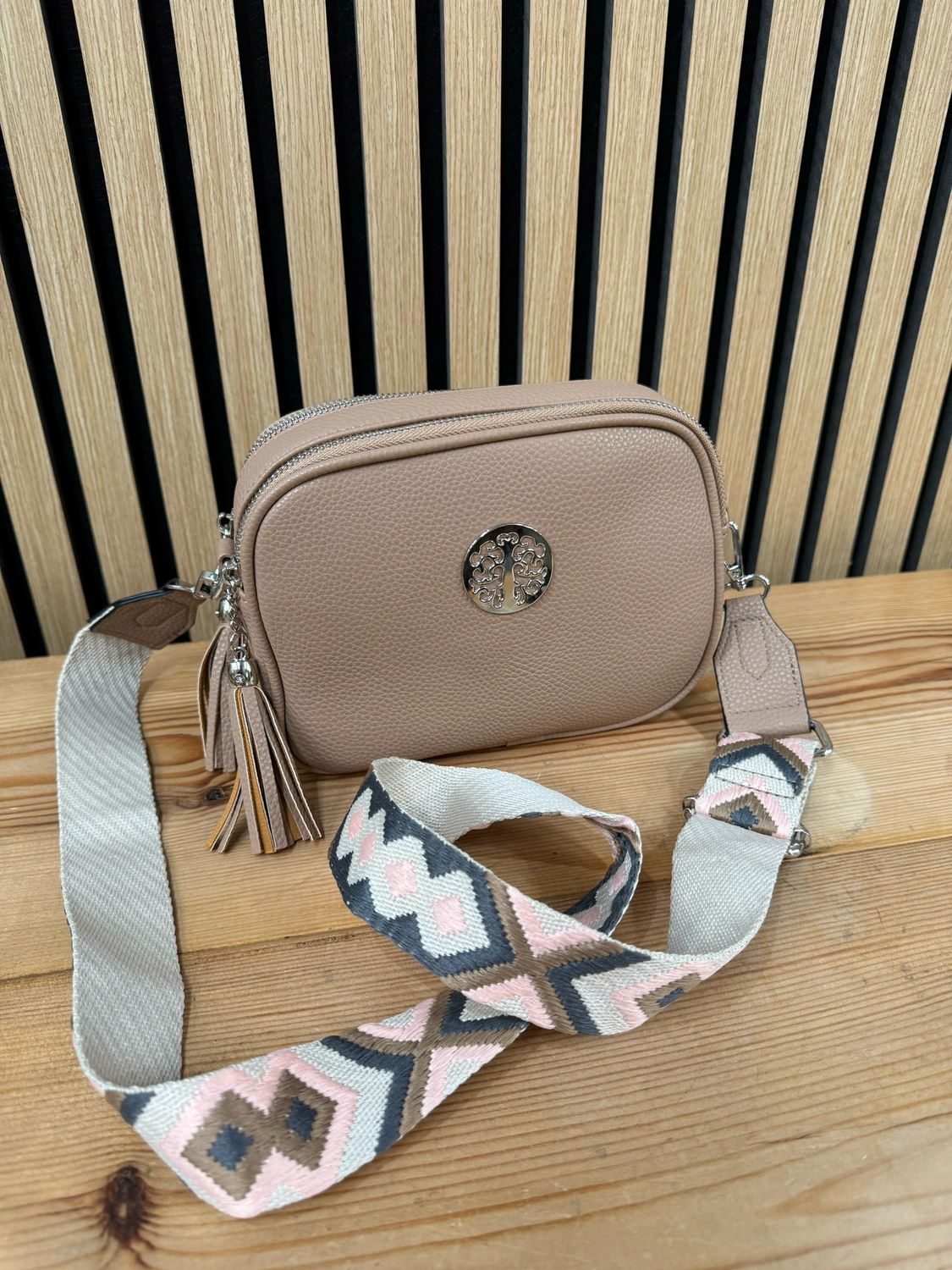 Cross Body Camera Bag- Beige