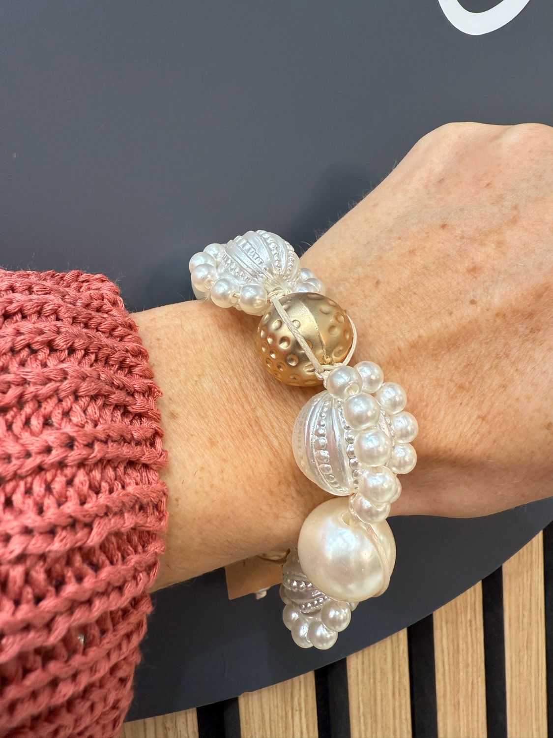 Chunky Bead &amp; Pearl Bracelet