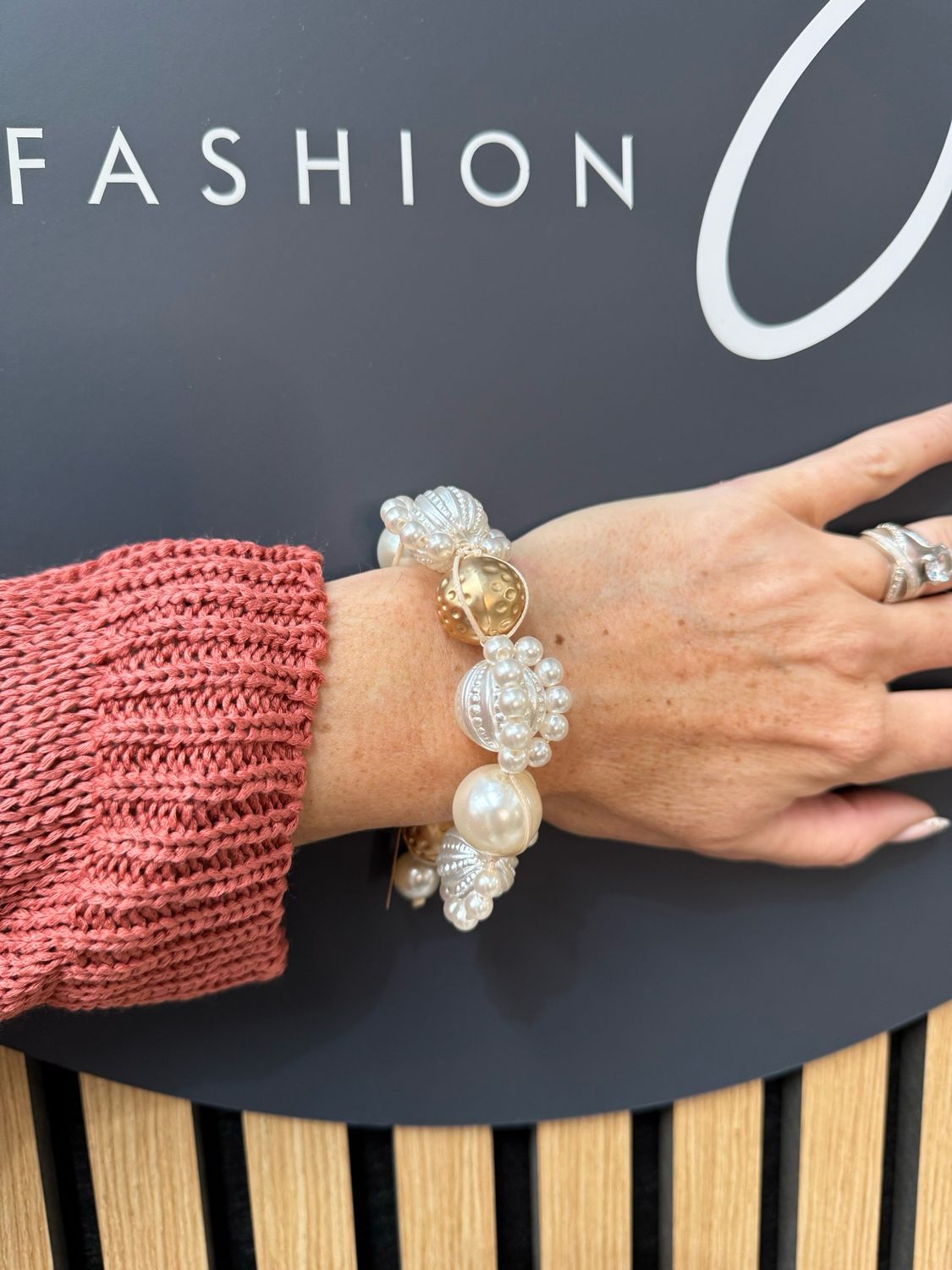 Chunky Bead &amp; Pearl Bracelet