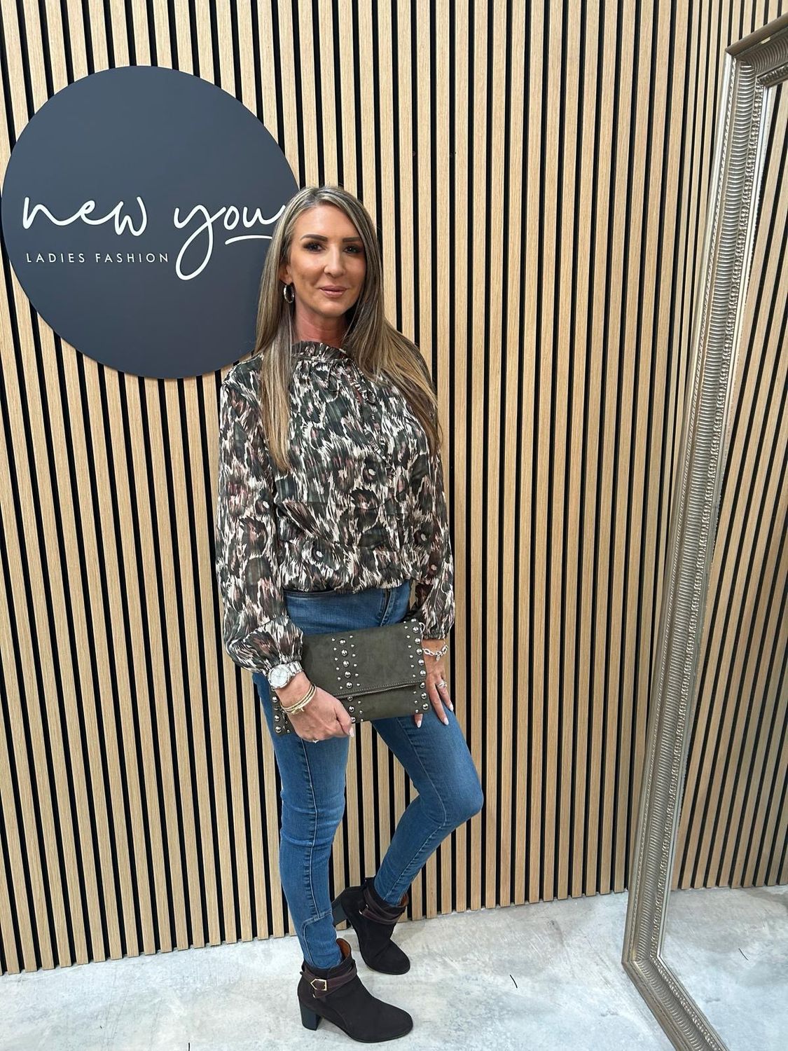 Viva - Printed Blouse Khaki