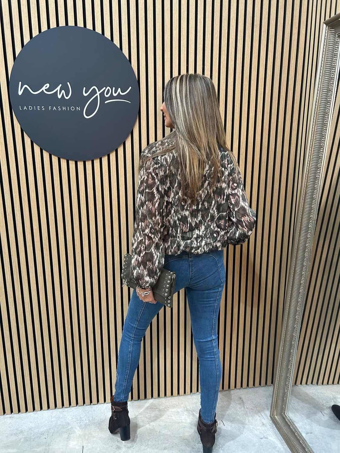 Viva - Printed Blouse Khaki