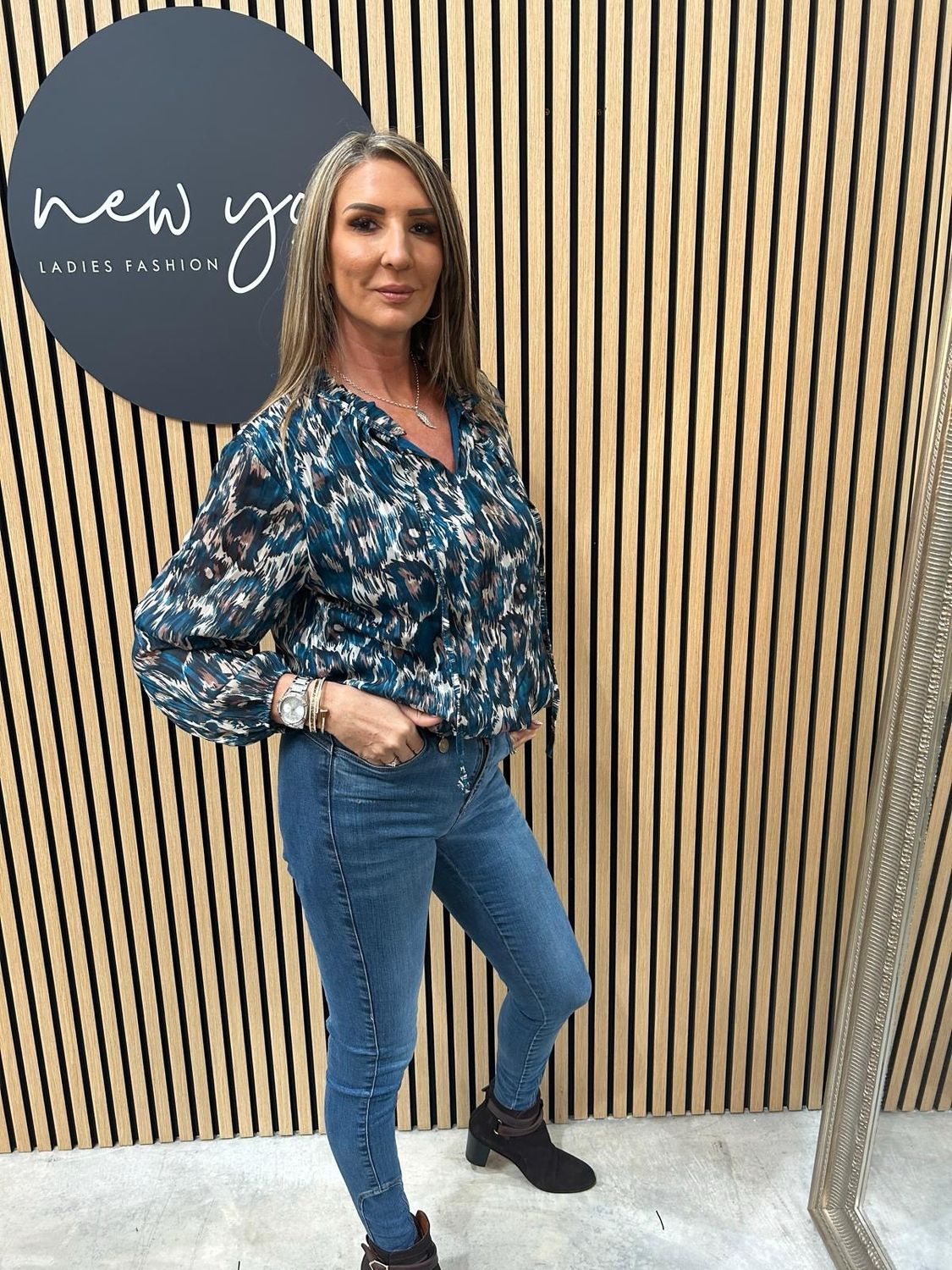 Viva - Printer Blouse Petrol