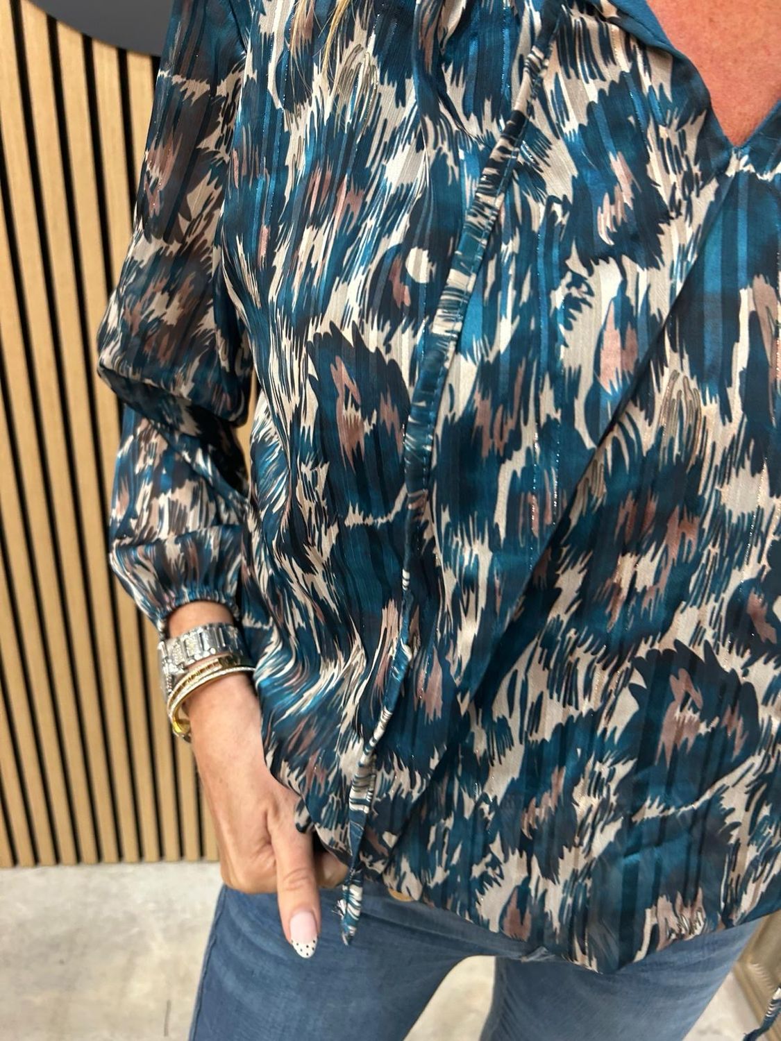 Viva - Printer Blouse Petrol