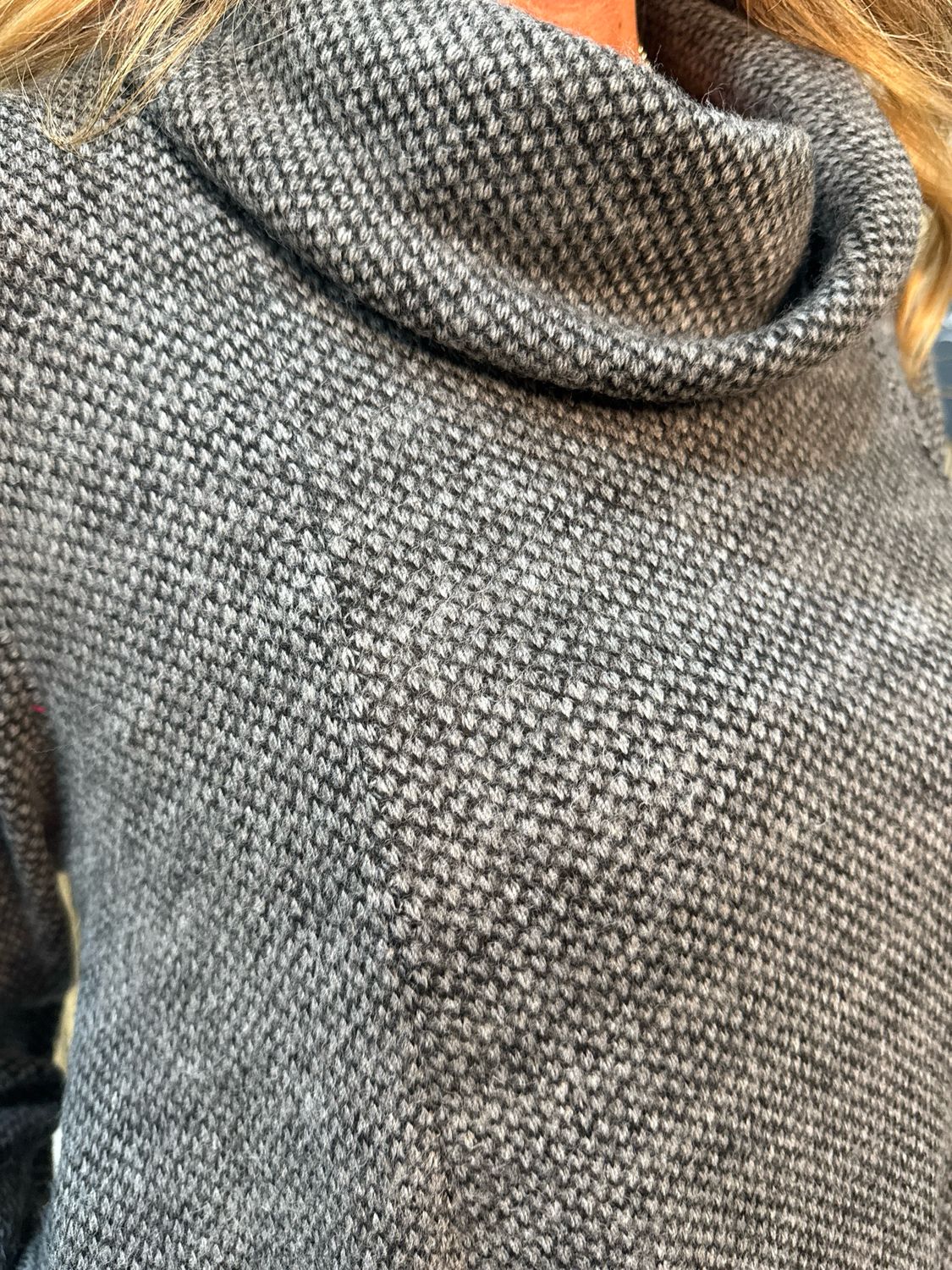 Cowl Neck Tunic Jumper Dress - Grey