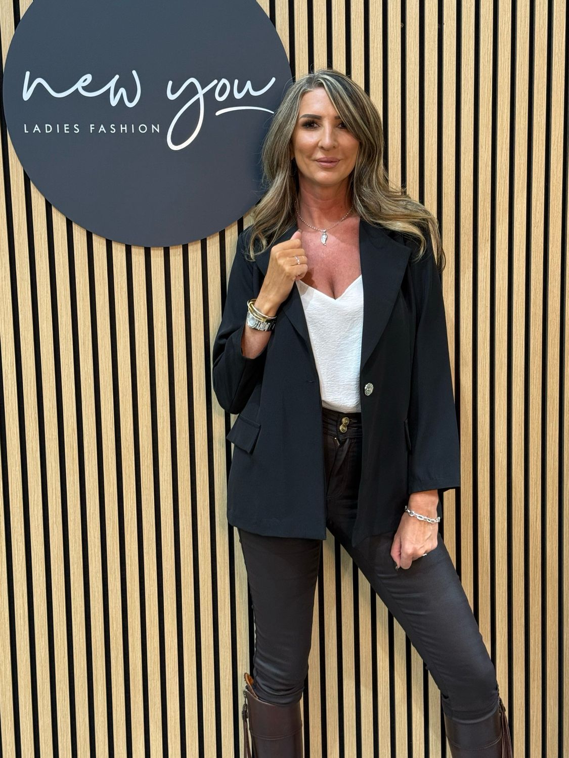 Tailored Open Blazer - Black