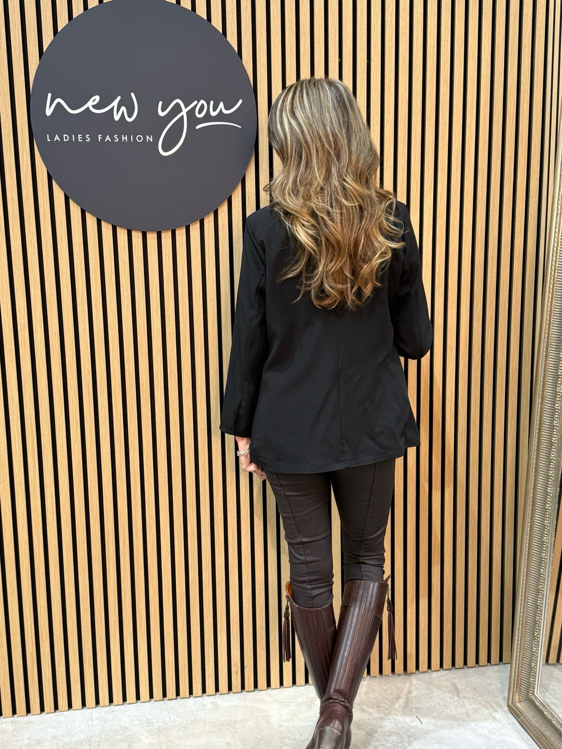Tailored Open Blazer - Black
