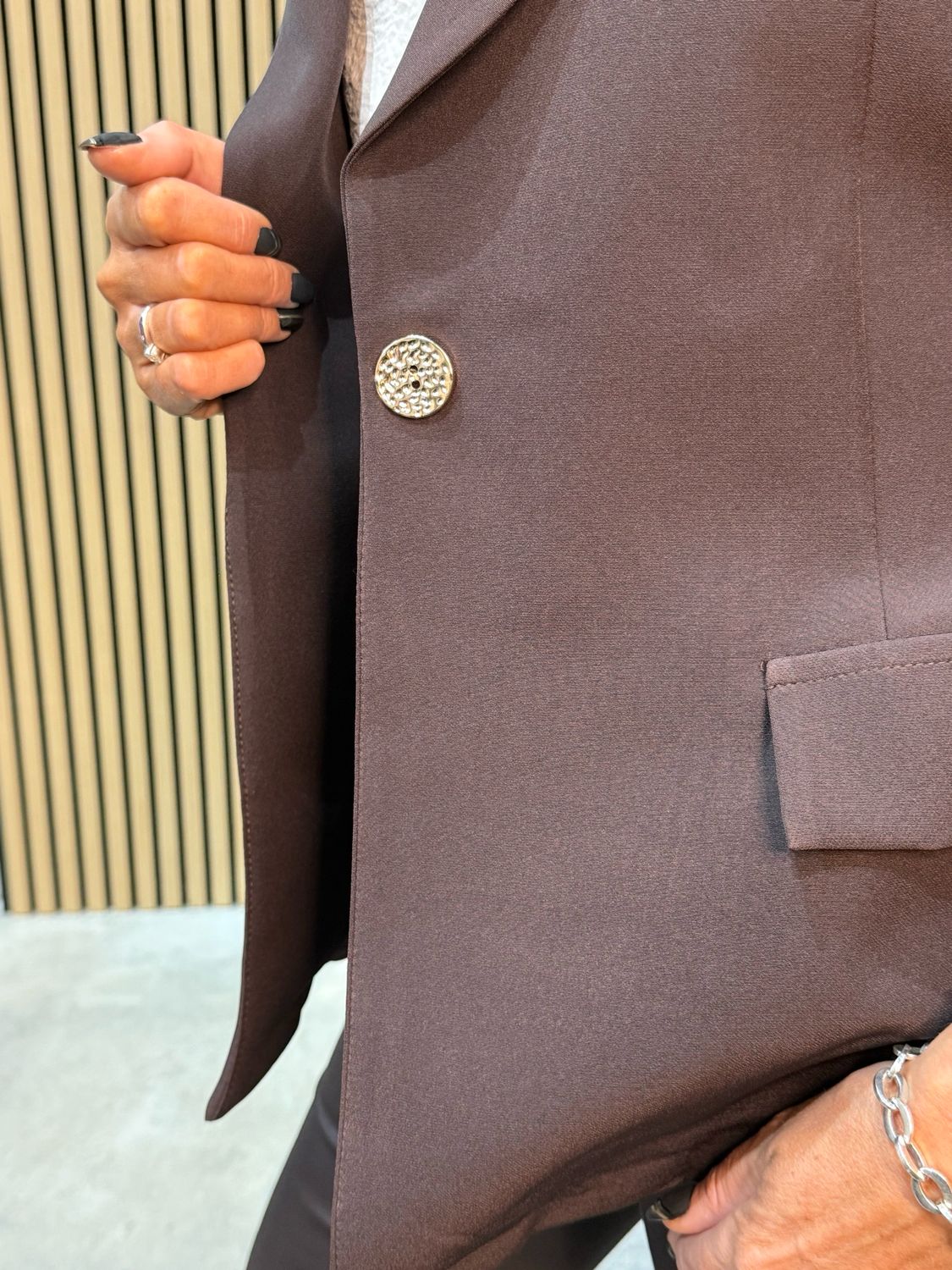 Tailored Open Blazer - Brown