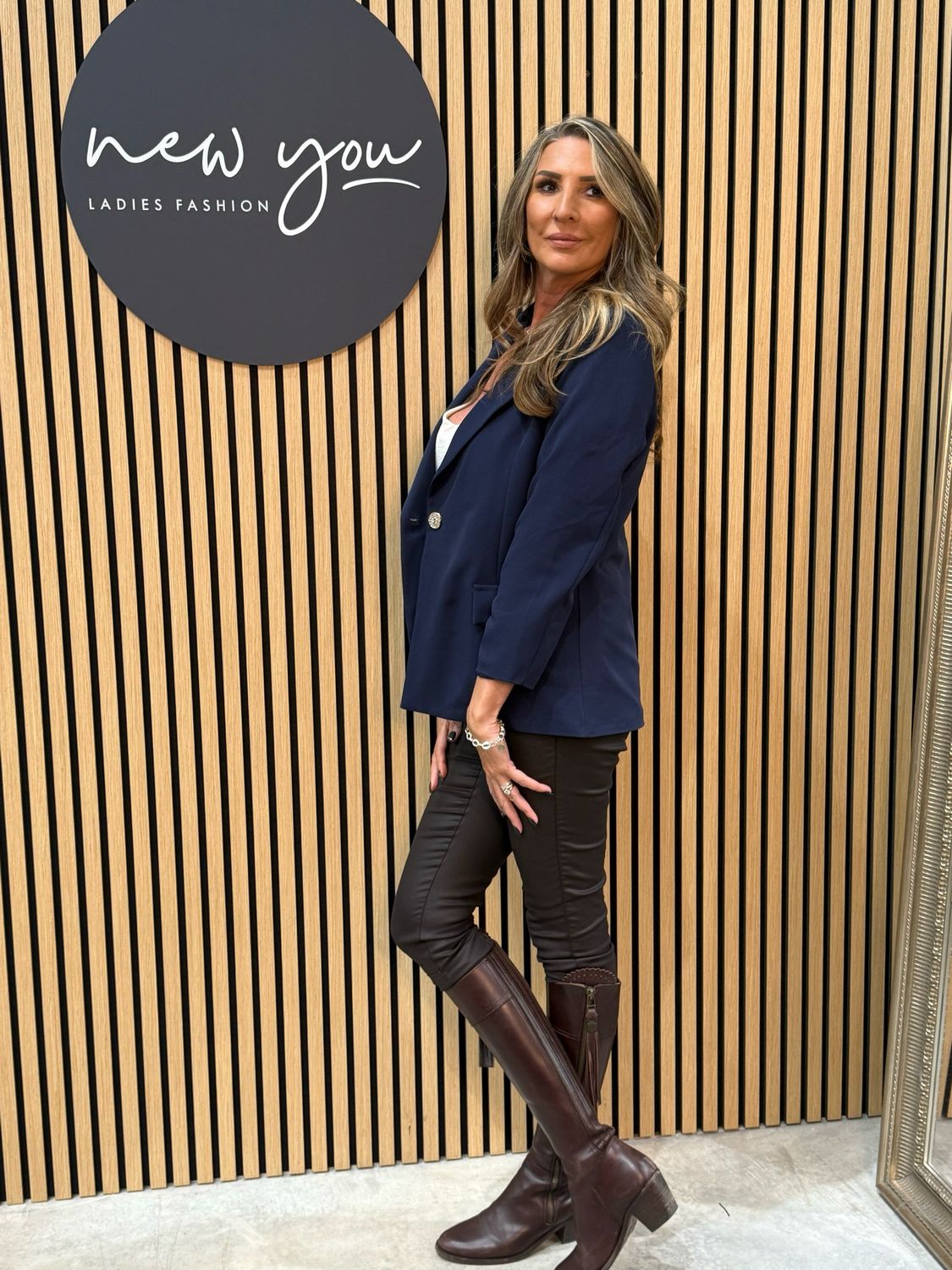 Tailored Open Blazer - Navy