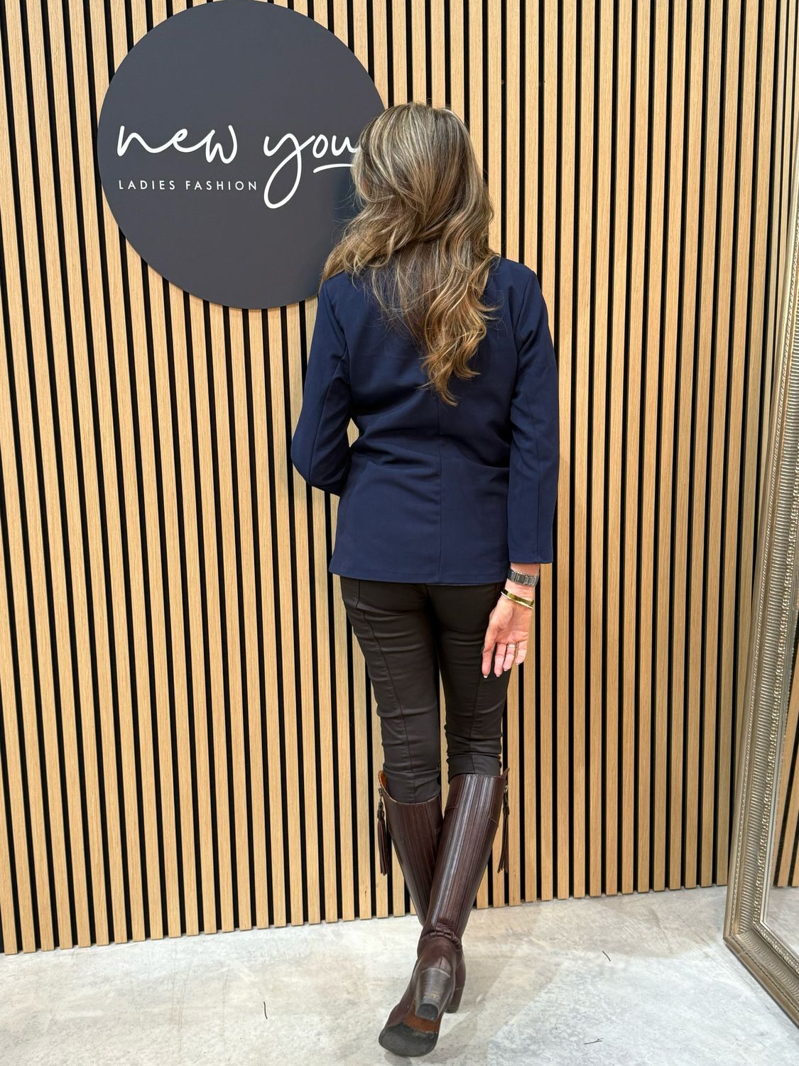 Tailored Open Blazer - Navy