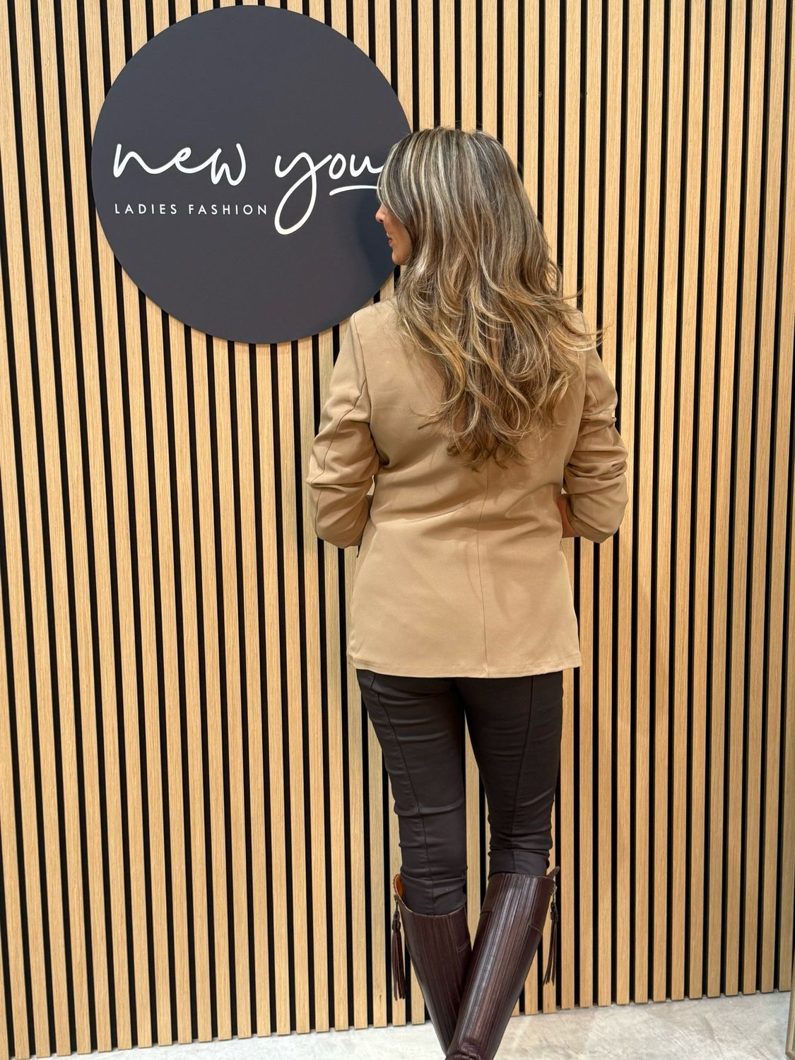 Tailored Open Blazer - Beige