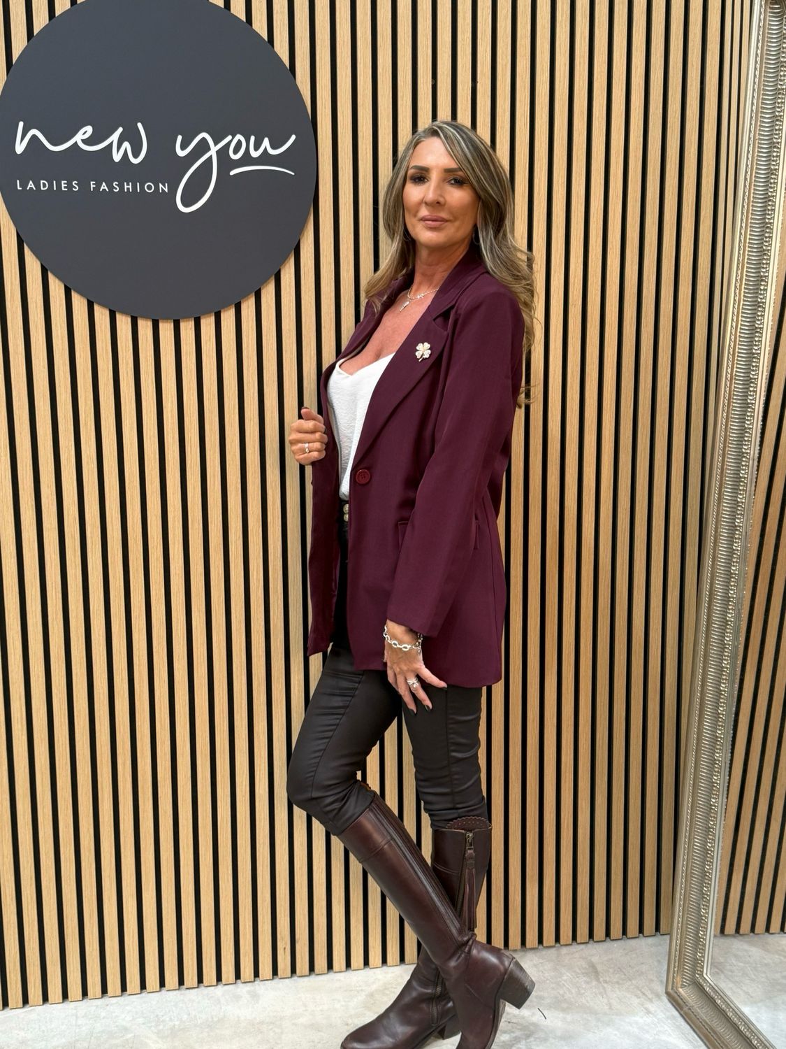 Longline Blazer - Burgundy