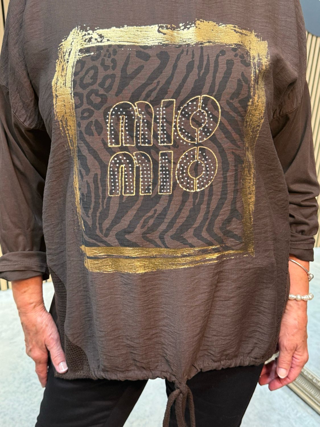 Mio Mio Print Top - Chocolate