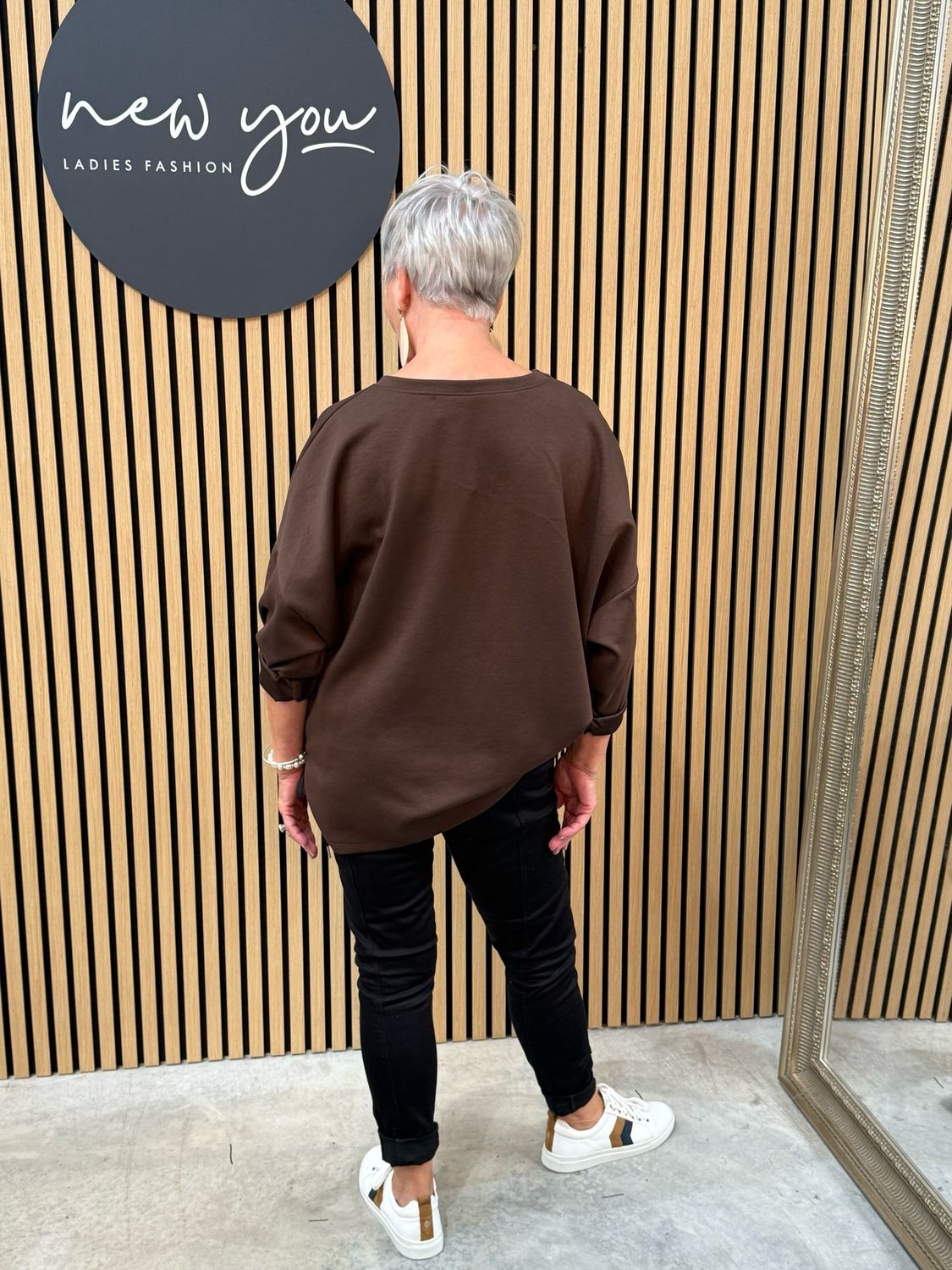 Animal Heart Print Jumper - Brown