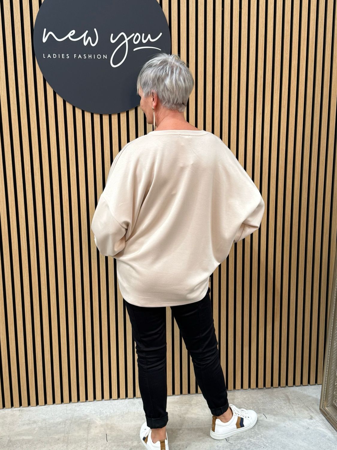 Animal Heart Print Jumper - Beige