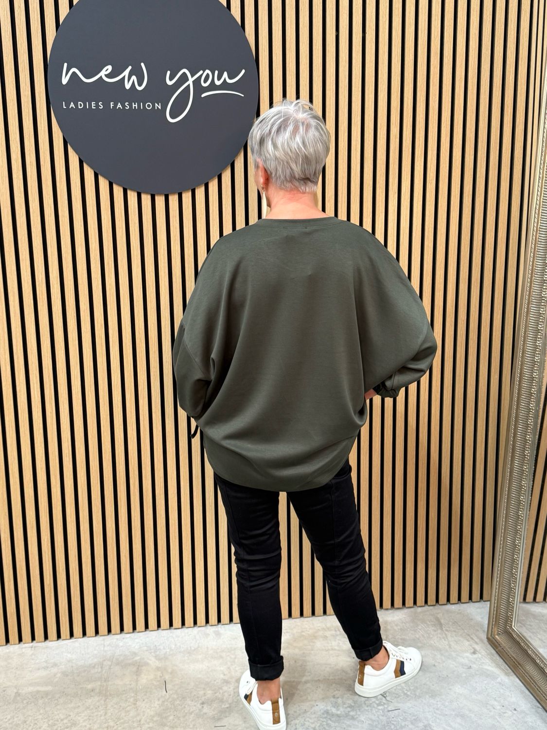 Animal Heart Print Jumper - Khaki