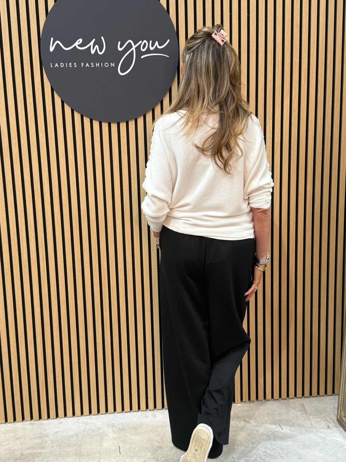 Wide Leg Draw String Trousers - Black