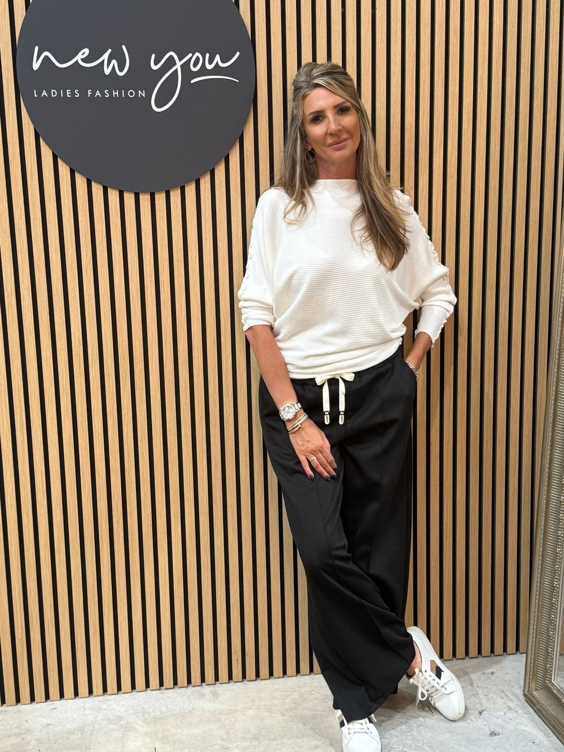 Wide Leg Draw String Trousers - Black