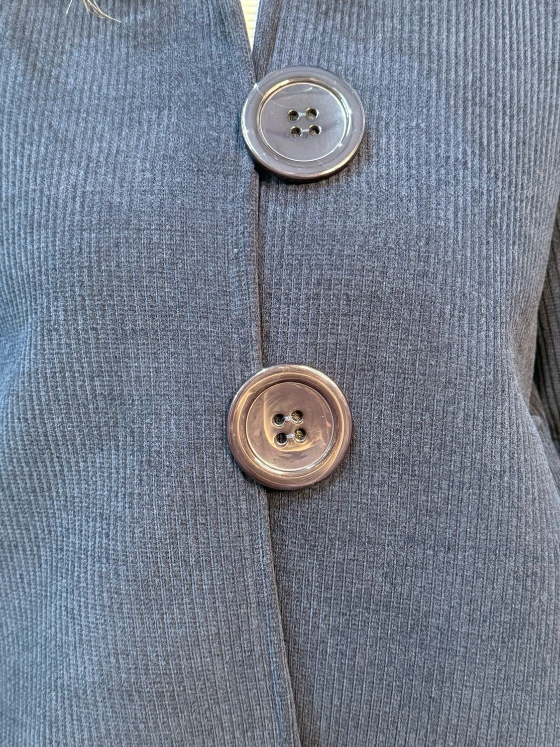 Button Front Cropped Jacket - Navy