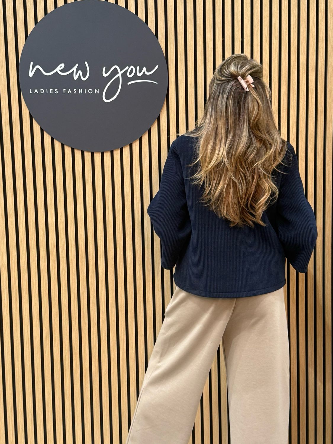 Button Front Cropped Jacket - Navy