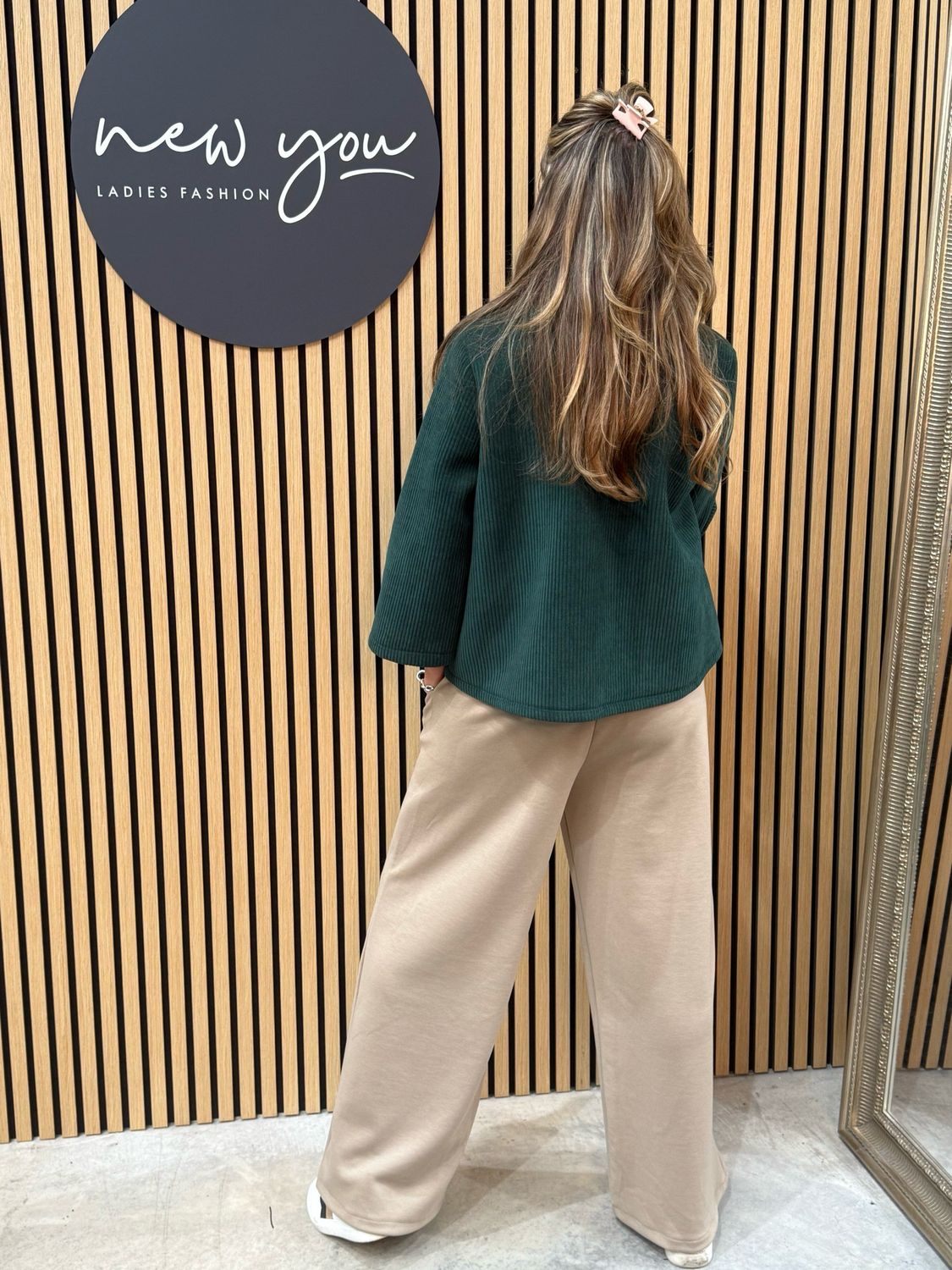 Button Front Cropped Jacket - Forest Green