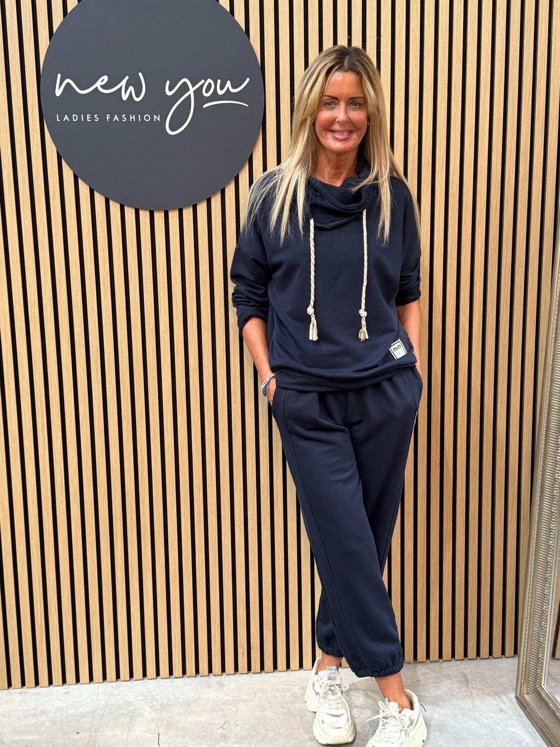 Maddie - Cowl Neck Co-ord Set - Navy