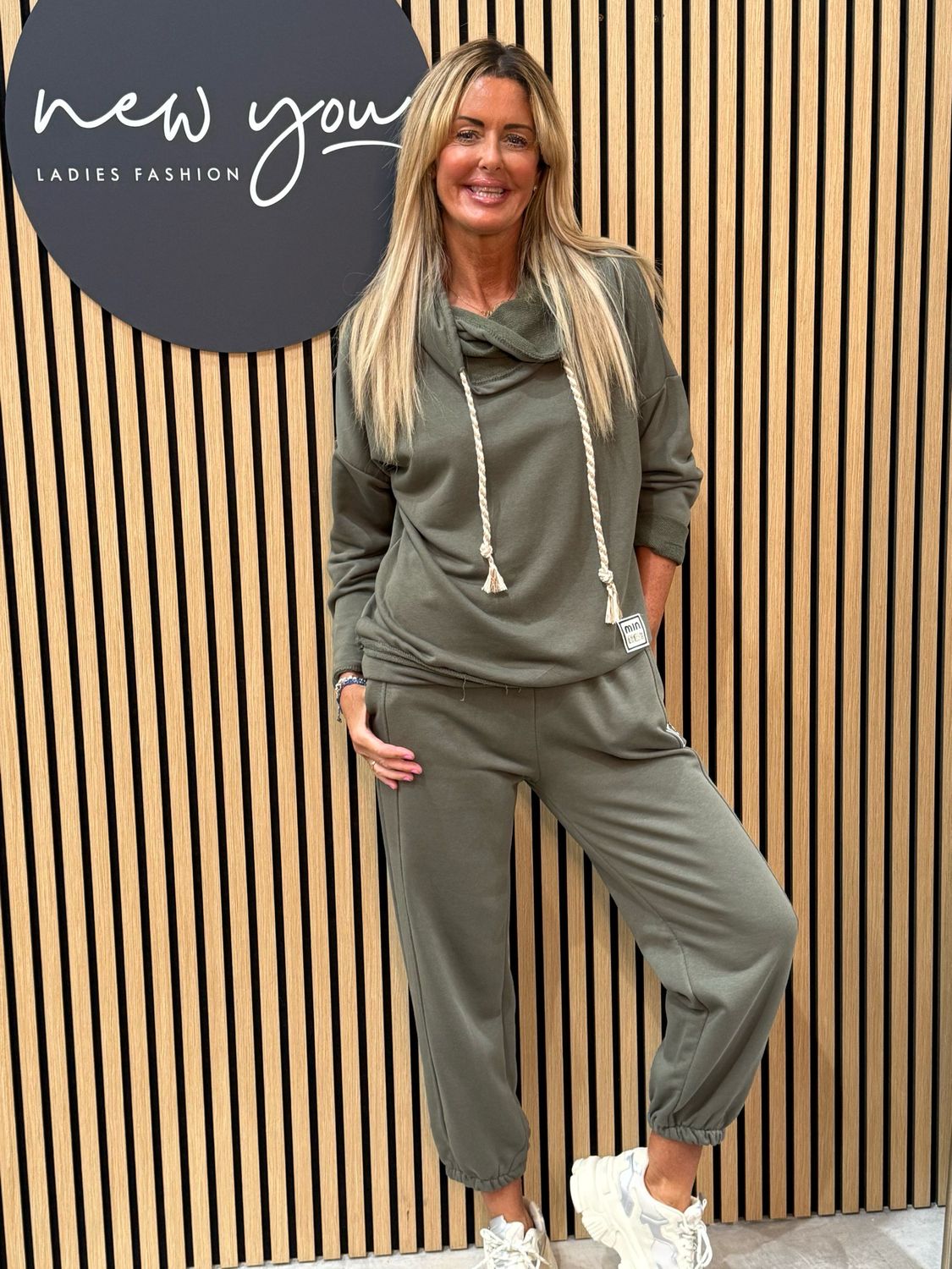 Maddie - Cowl Neck Co-ord Set - Khaki