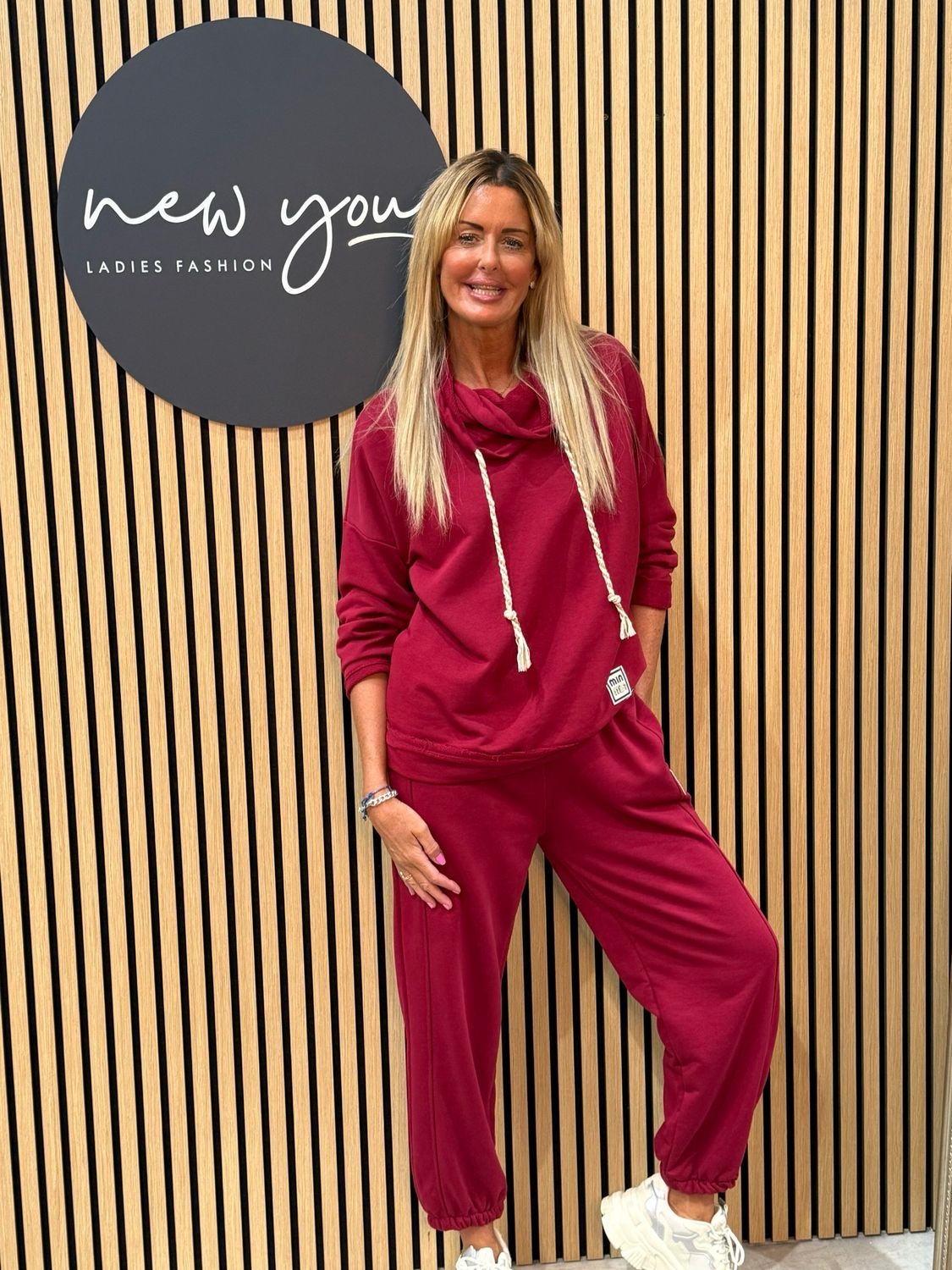 Maddie - Cowl Neck Co-ord Set- Wine