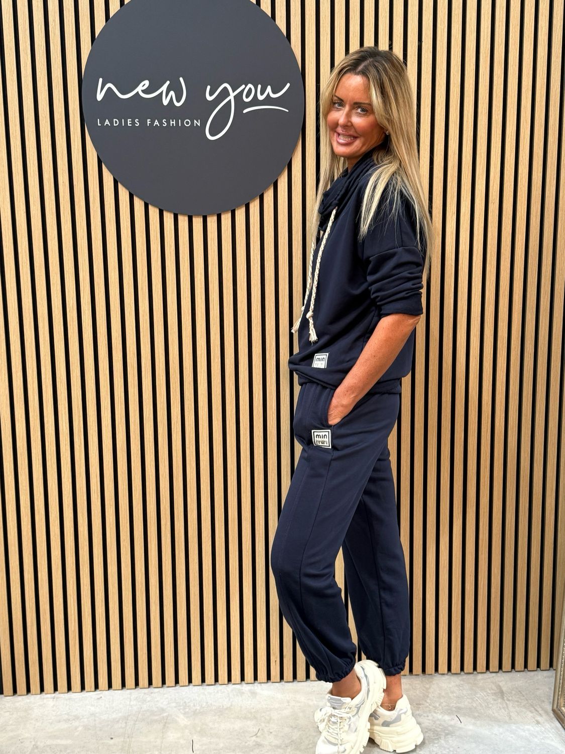 Maddie - Cowl Neck Co-ord Set - Navy