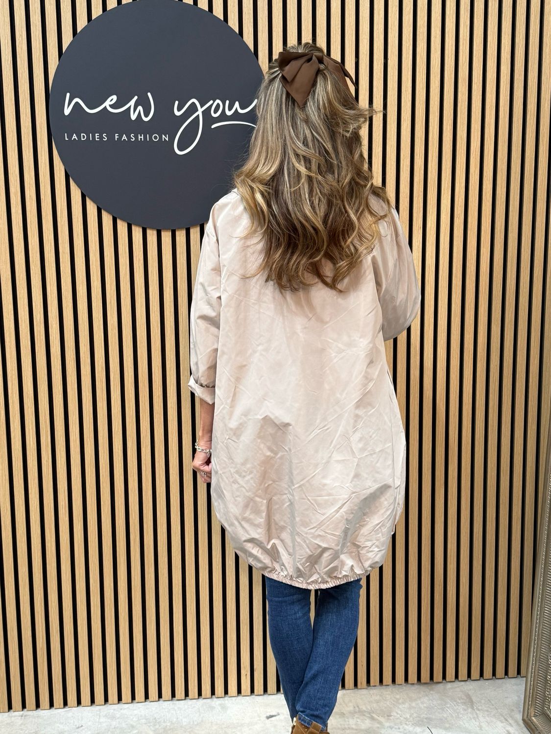 Oversize Hooded Jacket - Beige