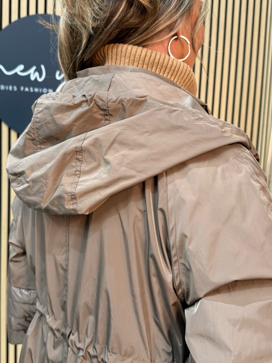 Diane - Hooded Coat - Taupe