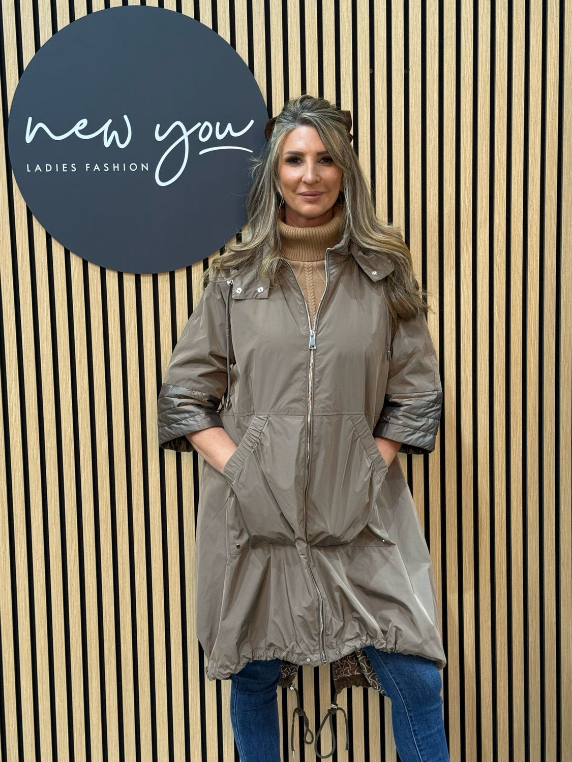 Diane - Hooded Coat - Taupe