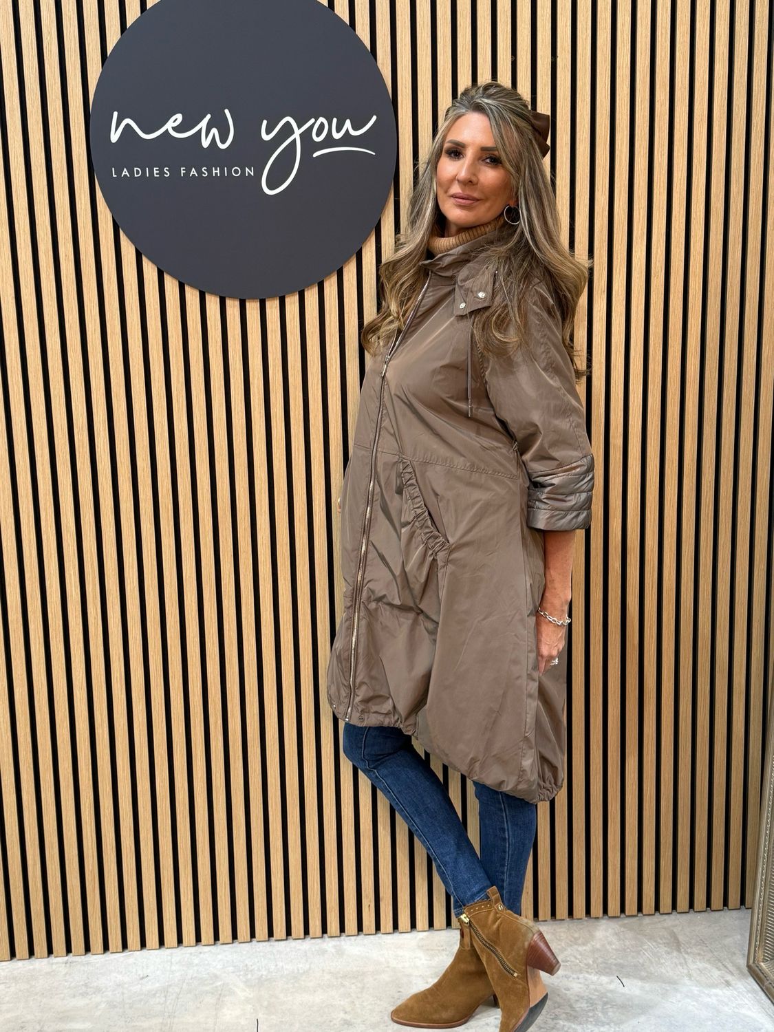 Diane - Hooded Coat - Taupe