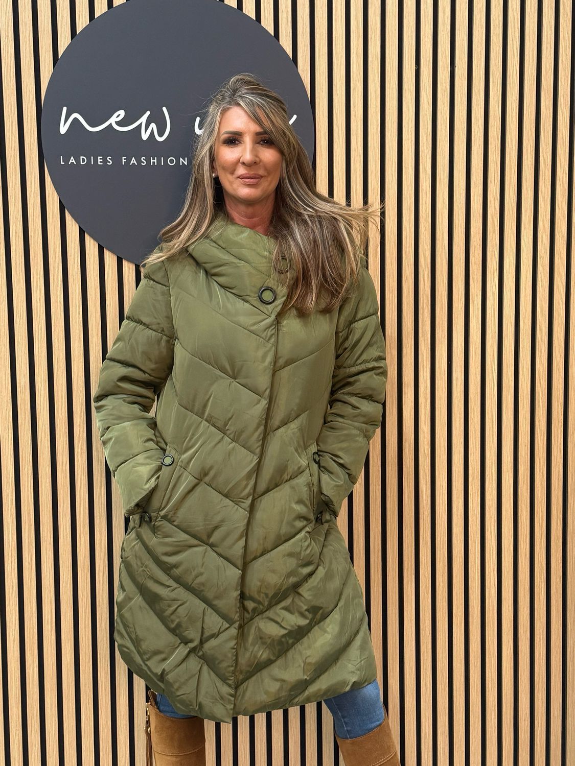 Quilted Puffer Coat - Khaki