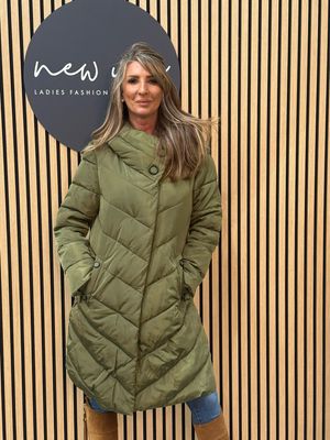 Quilted Puffer Coat - Khaki