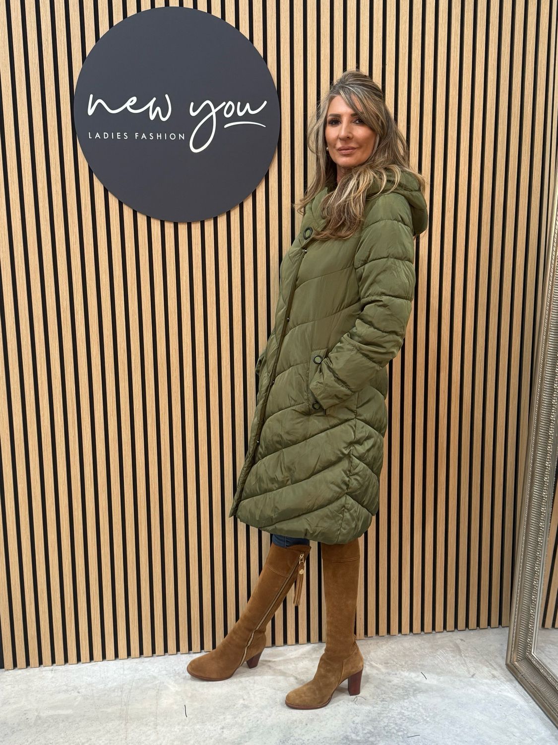 Quilted Puffer Coat - Khaki