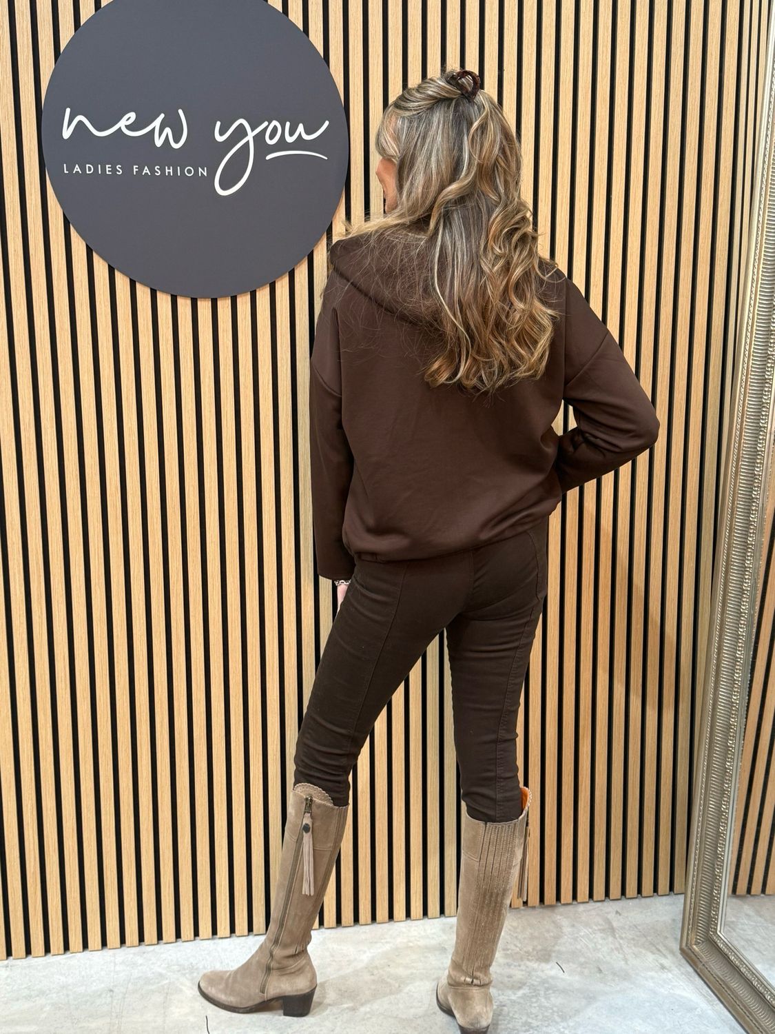 Quilted Contrast Jacket - Brown