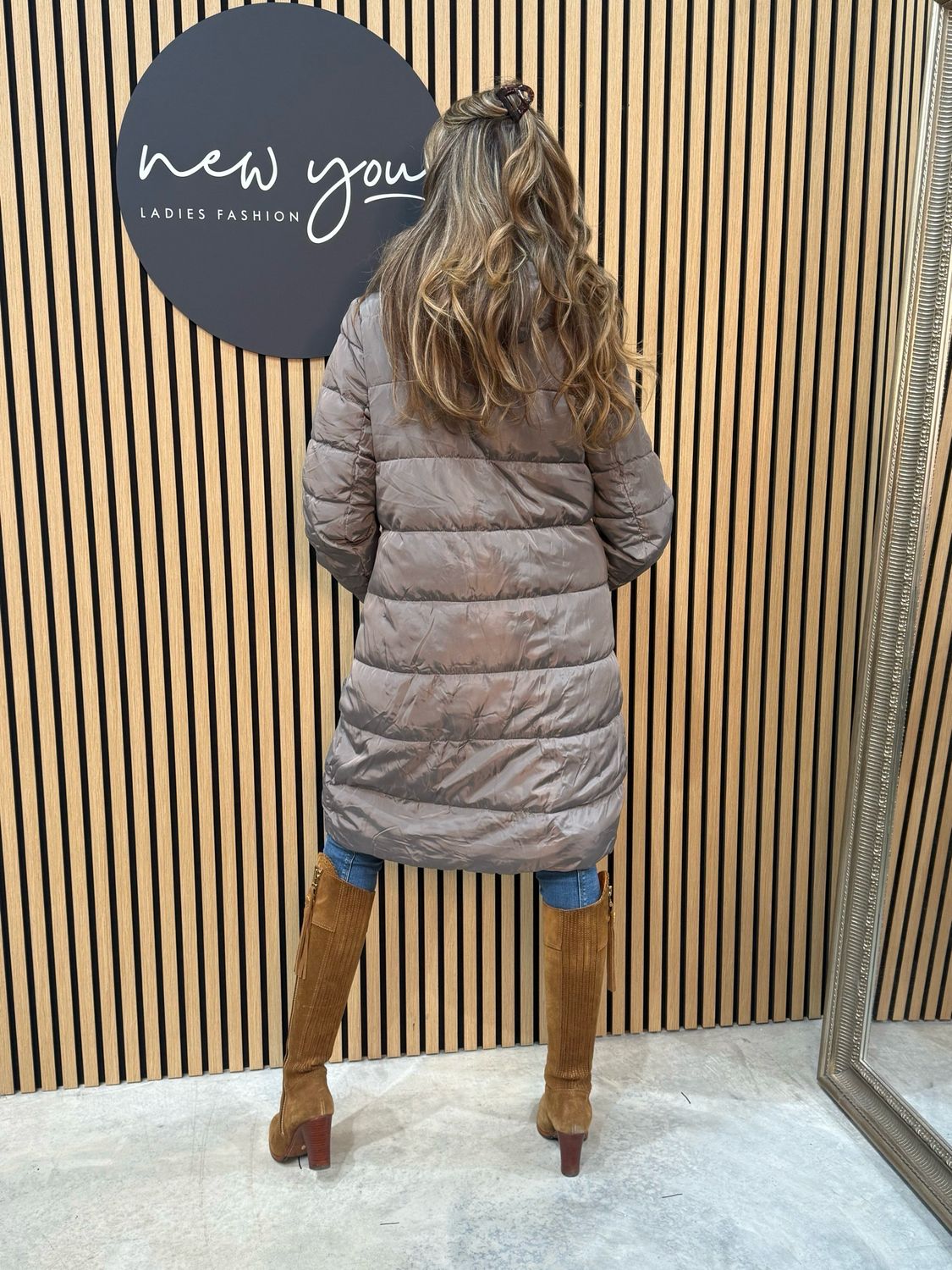 Longline Puffer Coat - Grey